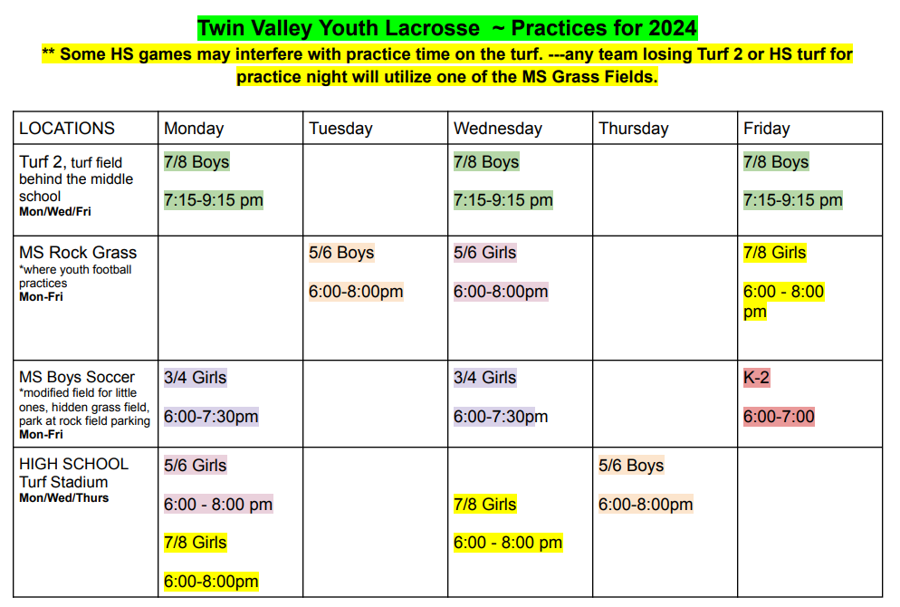 TVLAX Practice Schedule 2024 Final